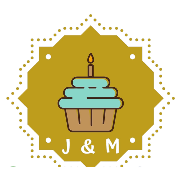 Logo de JHOMI: cupcake con vela