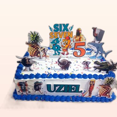 Torta temática de personajes hecha por JHOMI