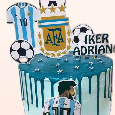 Torta con tema de fútbol hecha por JHOMI