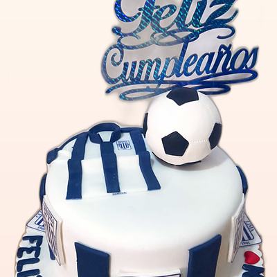 Torta con tema de fútbol hecha por JHOMI