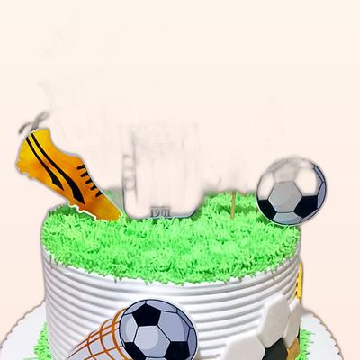 Torta con tema de fútbol hecha por JHOMI