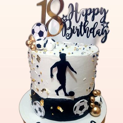 Torta con tema de fútbol hecha por JHOMI