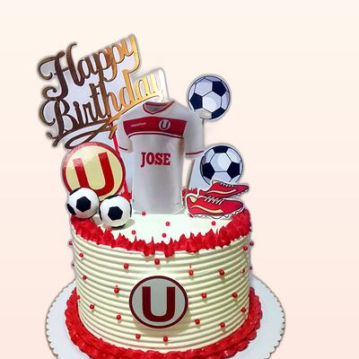 Torta con tema de fútbol hecha por JHOMI