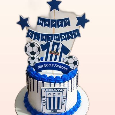 Torta con tema de fútbol hecha por JHOMI