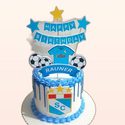 Torta con tema de fútbol hecha por JHOMI