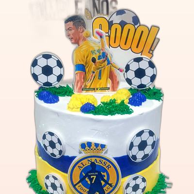 Torta con tema de fútbol hecha por JHOMI