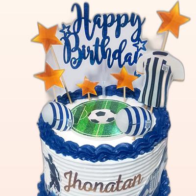 Torta con tema de fútbol hecha por JHOMI