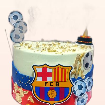 Torta con tema de fútbol hecha por JHOMI