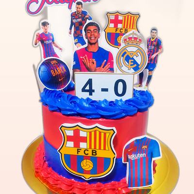 Torta con tema de fútbol hecha por JHOMI